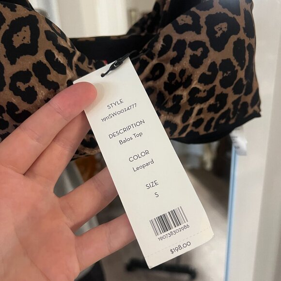 885 NWT Veronica Beard Balos Bikini Top Size Small Color Brown Black - Picture 4 of 6